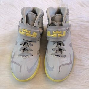 Nike Gray and Yellow Basketball Sneakers
